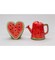 Ceramic Watermelon Heart and Water can Salt and Pepper Shakers, Kitchen Summer Decor, Gift for Her
